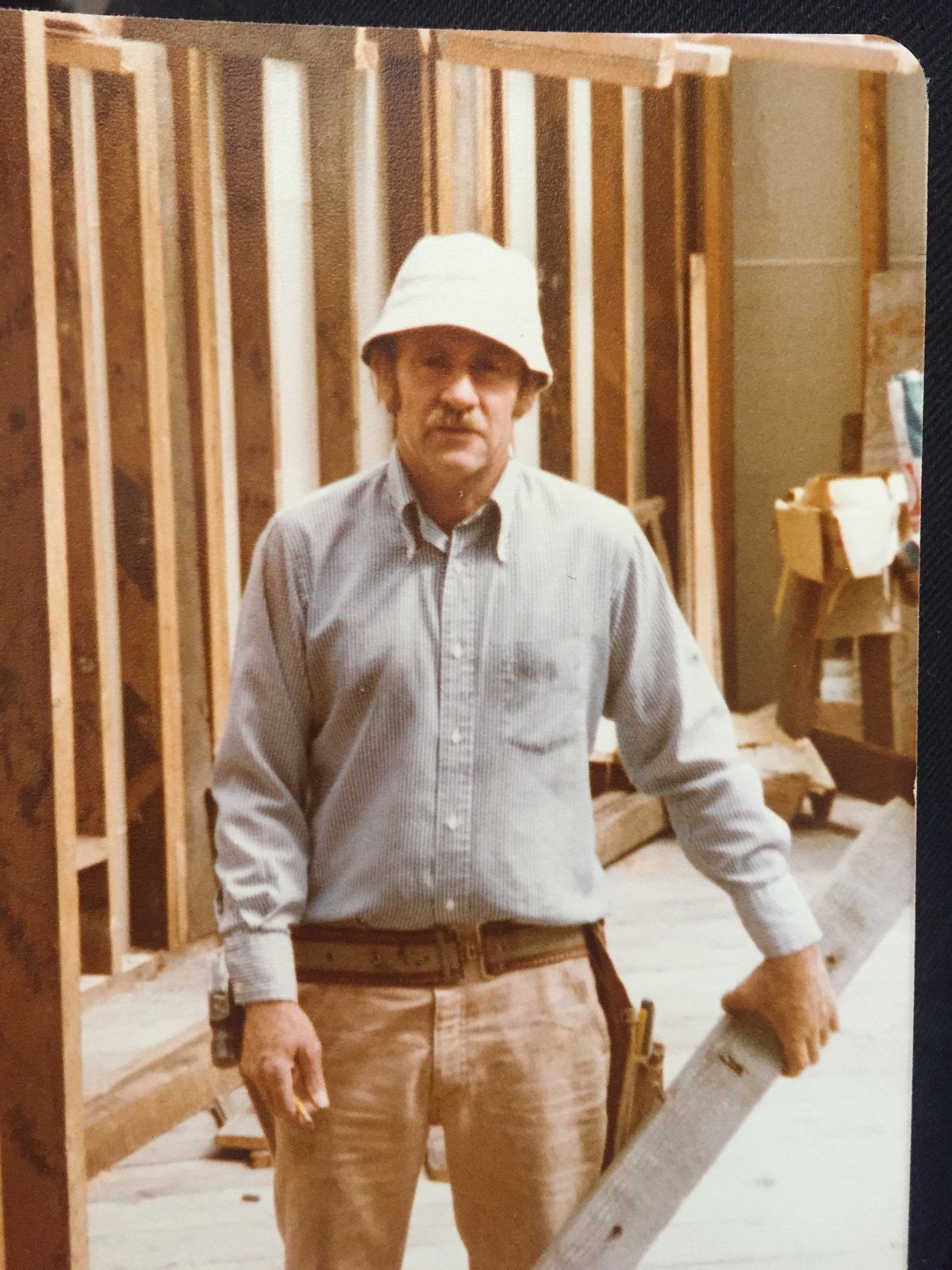 Mort Howard on site during construction of Park Glenview Apartments, 1978
